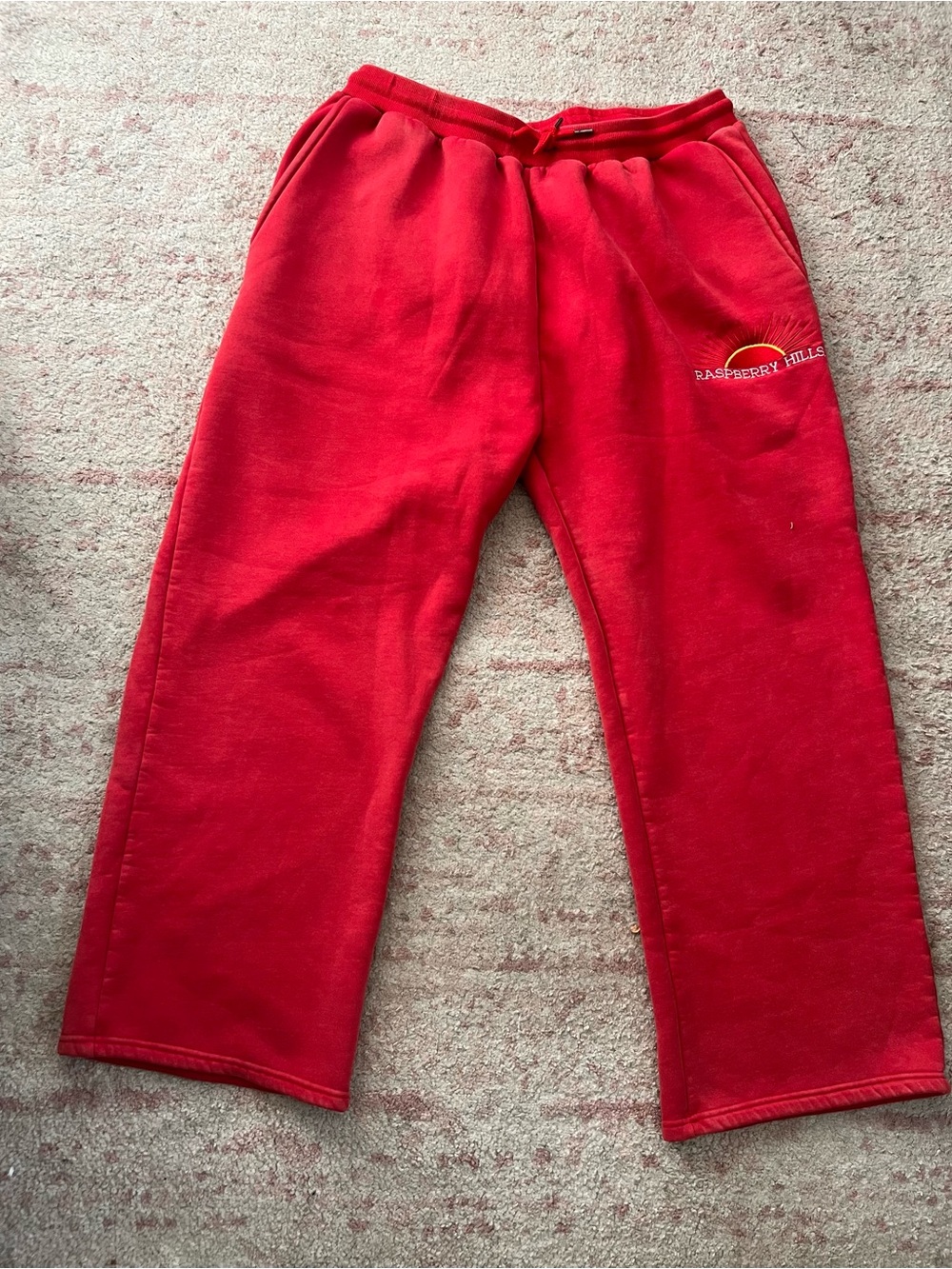 Men's Red Fleece Jogger Pants